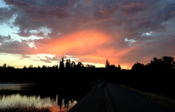 08-11c Sunset Over Vasona Dam